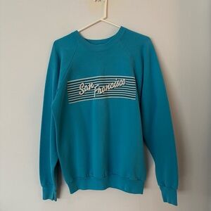 vintage 80s fruit of the loom san francisco turquoise crewneck sweatshirt🩵🌁